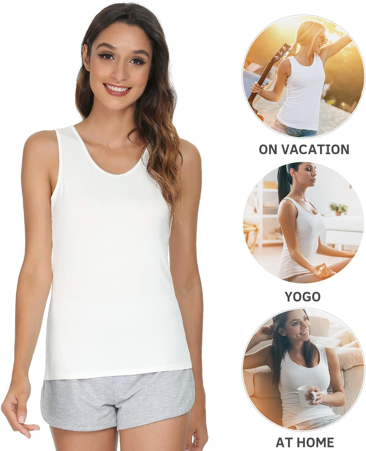 Womens Supersoft Camisole Stretch Casual Tank Tops