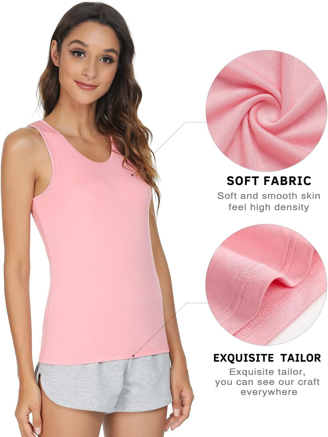 Womens Supersoft Camisole Stretch Casual Tank Tops